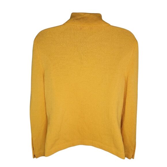 St. John Collection By Marie Gray Yellow Knit Zip Up Cardigan Sweater Size Small - Picture 2 of 8